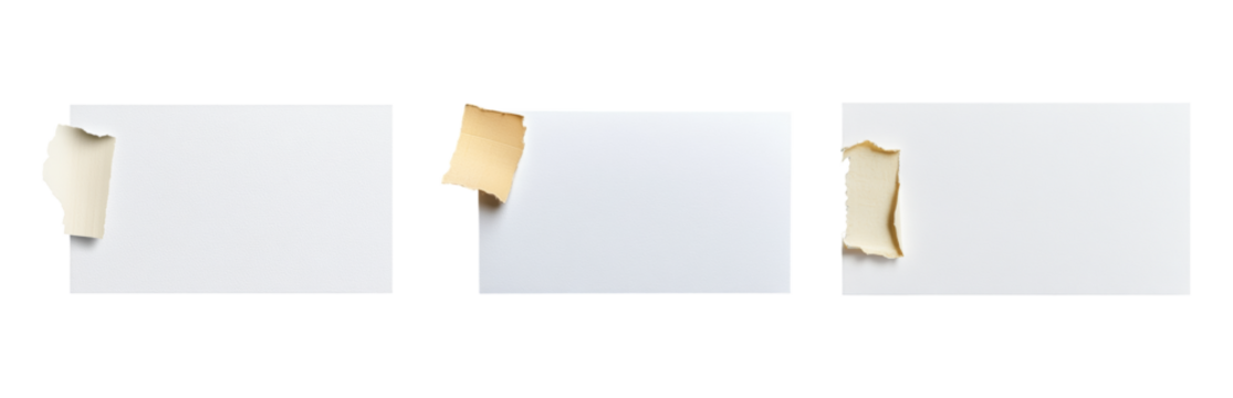 Torn paper edges on blank backgrounds for design Isolated on transparent background