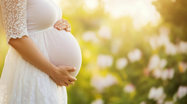 Maternity Photography of Pregnant Woman with Round Belly. Maternity photography, pregnancy photo session, round belly, expecting mother, baby bump photography, gestation period.