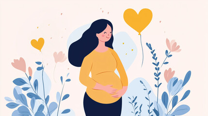 Pregnant Woman Celebrating the Anticipation of New Life Pregnancy celebration, unborn child, expectant mother, new life, joyful pregnancy, maternal bonding, family love.