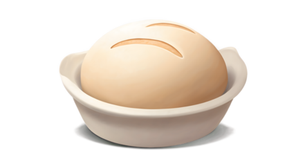 Steamed Bun in Bowl, Asian Food, Bakery Item, Dinner Roll, Closeup View