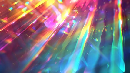 Obraz premium Rainbow Crystal ray light, sun shines rainbow red yellow and blue color.