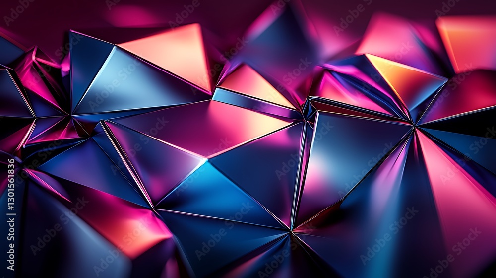 Poster abstract polygonal forms in deep colors