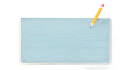 Tablet with Pencil, Digital Note Taking, Online Education Illustration