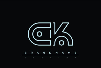 CK Technology Letter  Logo Template. This tech letter logo is a graphic mark that uses letters to represent a technology company.