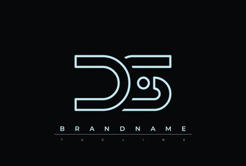 DS Technology Letter  Logo Template. This tech letter logo is a graphic mark that uses letters to represent a technology company.