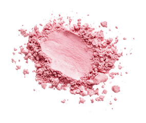 Fototapeta premium Soft powder for makeup application and beauty routines with a delicate pink hue used in cosmetics for various skin tones, cut out