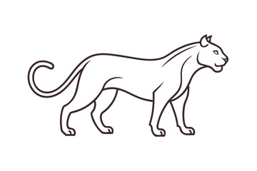 Fototapeta premium Minimalist Line Drawing of Panther Vector Illustration