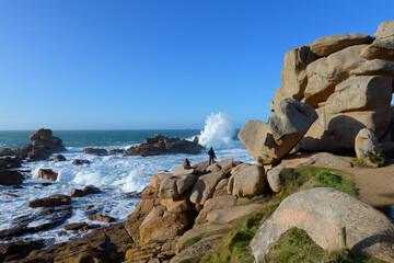 Paysage de la côte de granit rose à Ploumanac'h - Bretagne France
