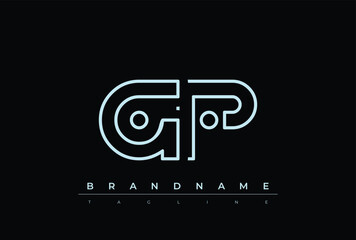 GP Technology Letter  Logo Template. This tech letter logo is a graphic mark that uses letters to represent a technology company.