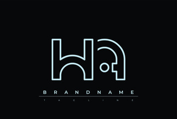 Naklejka premium HA Technology Letter Logo Template. This tech letter logo is a graphic mark that uses letters to represent a technology company.
