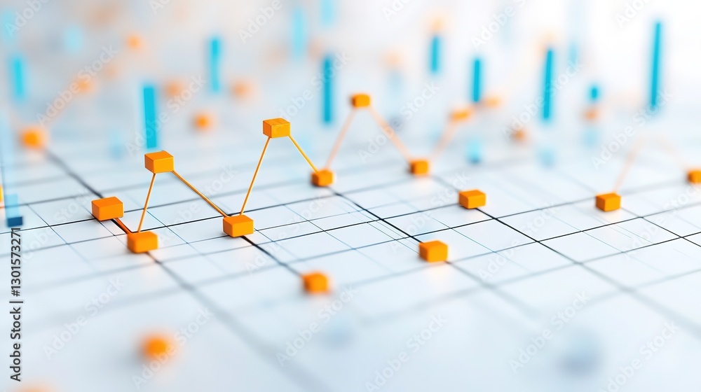Poster interconnected investment data visualization a digital workspace for financial insights