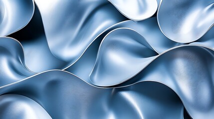 Abstract wavy metallic folds