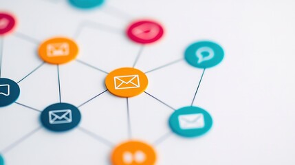 Digital marketing strategy online platforms conceptual image modern environment close-up view interconnected networks