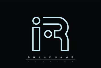IR Technology Letter  Logo Template. This tech letter logo is a graphic mark that uses letters to represent a technology company.