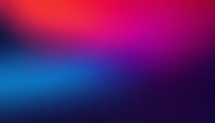 Abstract dark grainy gradient background, blue purple red pink glowing noise texture, retro banner poster cover design