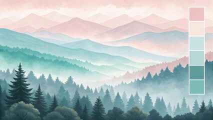 Fototapeta premium Misty Mountain Landscape