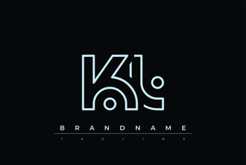 KL Technology Letter  Logo Template. This tech letter logo is a graphic mark that uses letters to represent a technology company.