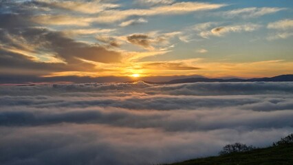 sunset in the mountains