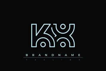 KX Technology Letter  Logo Template. This tech letter logo is a graphic mark that uses letters to represent a technology company.
