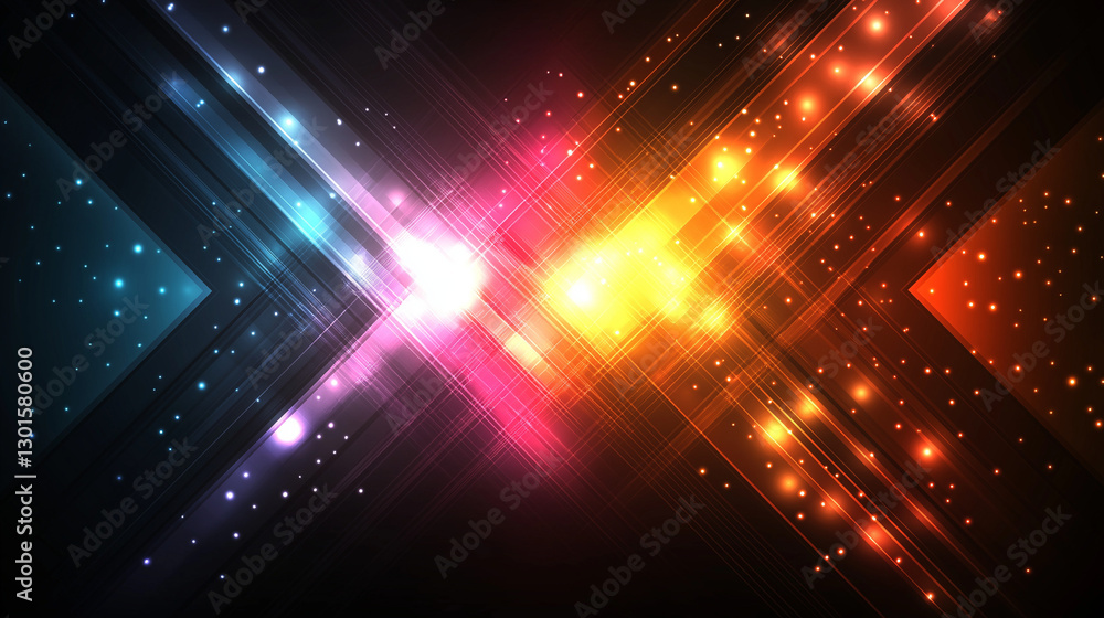 Poster a beauty futuristic abstract background in a high-tech style. shining lines and patterns resembling 