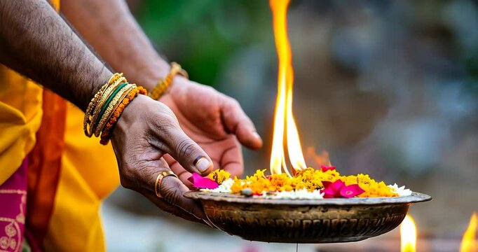 Priest Performing Rudrabhishek Ritual