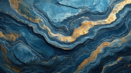 Naklejka premium Beautiful blue and gold marble featuring unique patterns and rich colors for luxurious designs