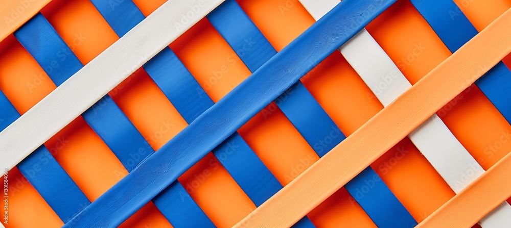 Poster intersecting orange and blue lines backdrop with a modern geometric pattern for a stylish and eye-ca