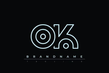 Obraz premium OK Technology Letter Logo Template. This tech letter logo is a graphic mark that uses letters to represent a technology company.