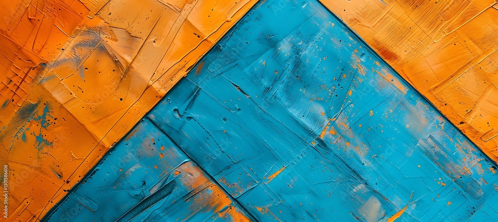 Poster bright yellow and blue intersecting diagonal lines background with a bold and modern geometric desig