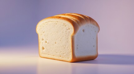 Freshly Sliced White Bread on a Gradient Background, Ideal for Food Photography and Culinary Th