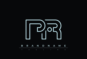 PR Technology Letter  Logo Template. This tech letter logo is a graphic mark that uses letters to represent a technology company.