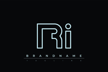 RI Technology Letter  Logo Template. This tech letter logo is a graphic mark that uses letters to represent a technology company.