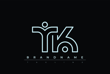 TK Technology Letter  Logo Template. This tech letter logo is a graphic mark that uses letters to represent a technology company.