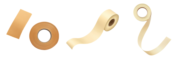 Variety of Adhesive Tapes for Crafting and Repair Isolated on transparent background