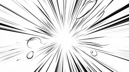 Obraz premium Manga-style motion lines radiating speed and power