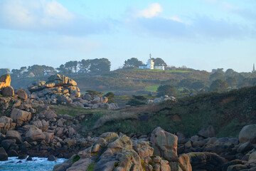 Paysage de la côte de granit rose à Ploumanac'h - Bretagne France