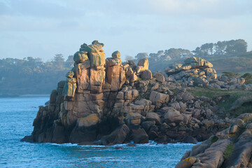 Paysage de la côte de granit rose à Ploumanac'h - Bretagne France © aquaphoto