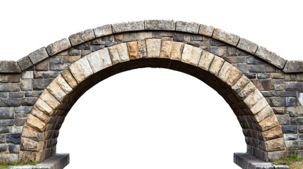 Stone arch bridge with transparent background creating seamless integration