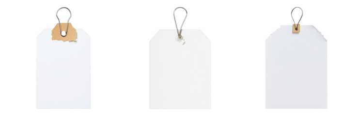 Blank Tags with String Loop for Labeling Purposes Isolated on transparent background