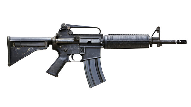 M16 assault rifle isolated on transparent background