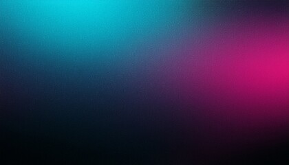 Obraz premium Dark grainy gradient background blue turquoise pink black glowing light noise texture banner backdrop poster copy space