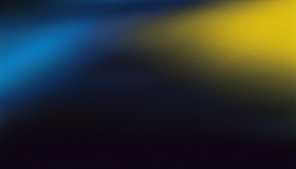 Obraz premium Dark grainy gradient background, blue yellow black abstract noisy texture poster backdrop banner header cover design