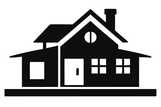 Maison Silhouette Vector Art | Perfect for Logos & Designs