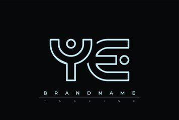 YE Technology Letter  Logo Template. This tech letter logo is a graphic mark that uses letters to represent a technology company.