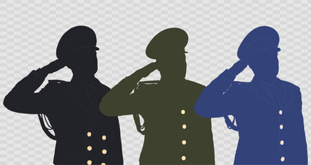 Azerbaijan Solders silhouette on transparent background. Vector