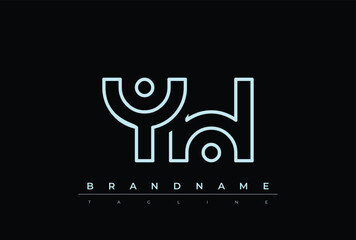 YH Technology Letter  Logo Template. This tech letter logo is a graphic mark that uses letters to represent a technology company.