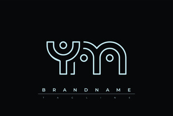 YM Technology Letter  Logo Template. This tech letter logo is a graphic mark that uses letters to represent a technology company.