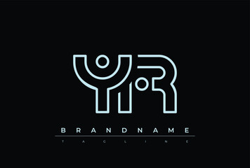 YR Technology Letter  Logo Template. This tech letter logo is a graphic mark that uses letters to represent a technology company.