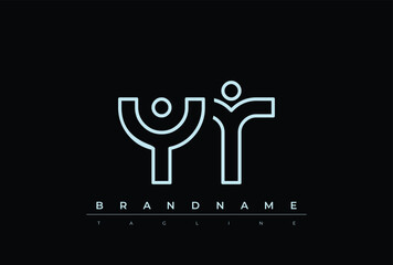 YT Technology Letter  Logo Template. This tech letter logo is a graphic mark that uses letters to represent a technology company.