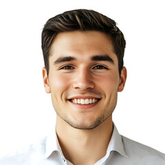 Confident Young Man with a Warm Smile and Positive Energy isolated on transparent background